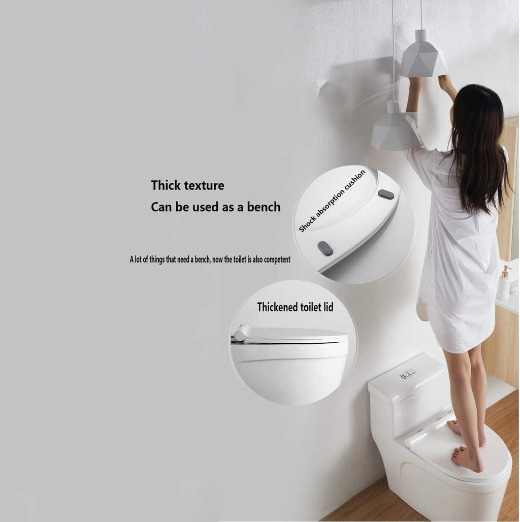 Toilet lid-Slim Zero-Non Electric Bidet Seat for Elongated Toilet, Dual Nozzle, Nightlight, White