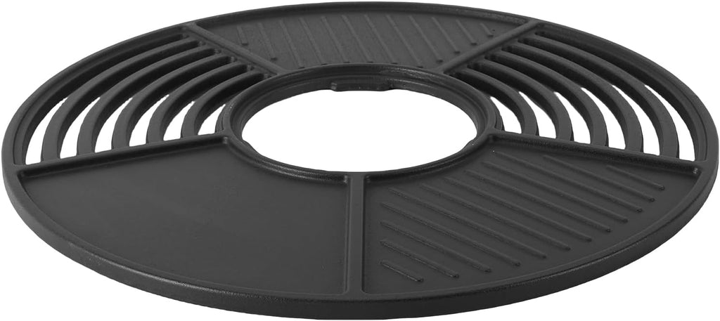 Cast Iron Grill Plate 42cm Round Heavy Duty Non Stick Enamel Coating Grill Griddle for Indoor Outdoor Cooking BBQ Camping Picnics Backyard Parties