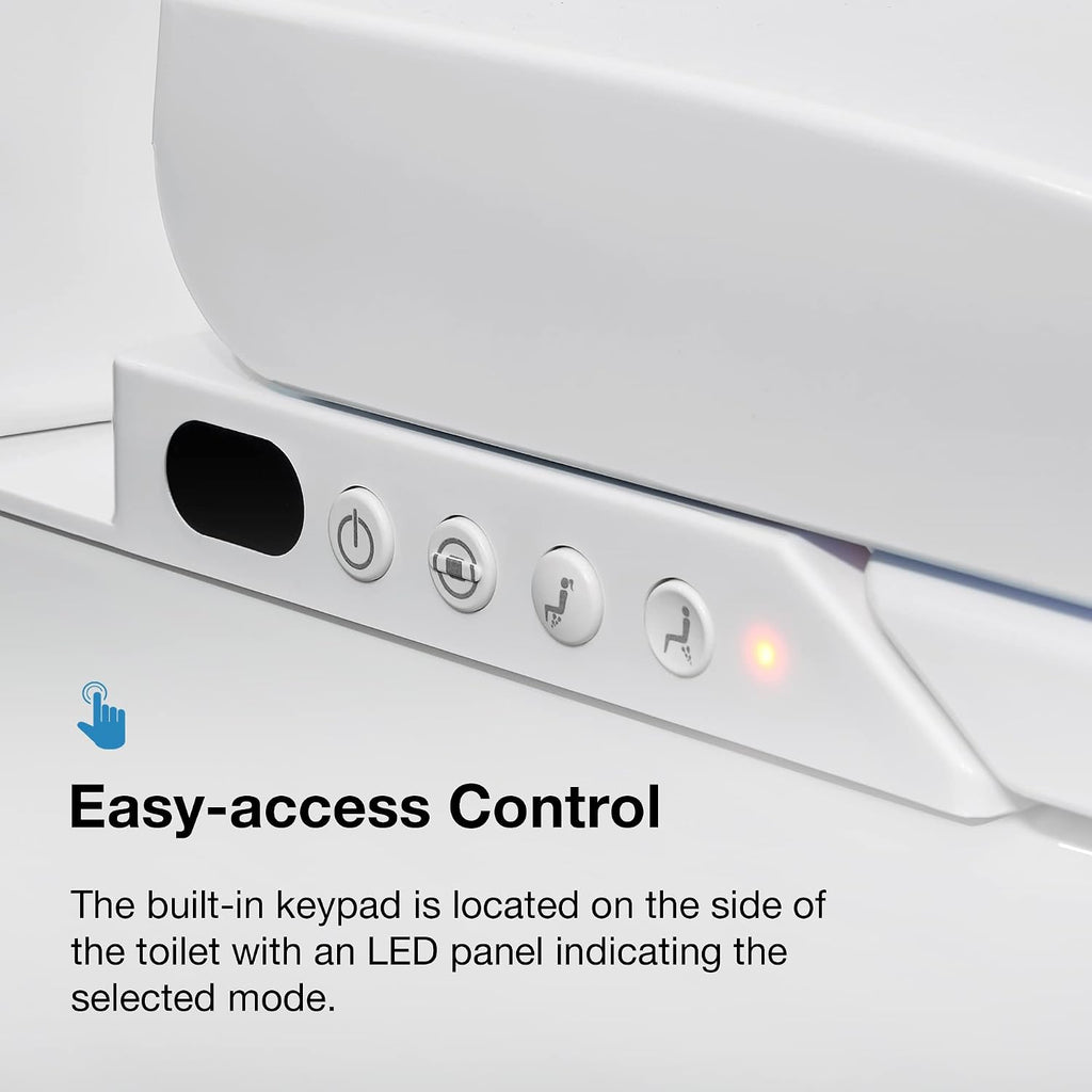 OVE Decors Wilma Smart Toilet with Integrated Bidet Seat, Heated Seat with Auto Flush and Warm Water and Multi Function Remote Control, White