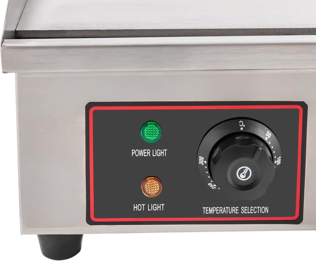 30' Commercial Electric Griddle 3000W 122°F-572°F Precise Thermostatic Control Stainless Steel Non-Stick Countertop BBQ Grill for Restaurant and Kitchen, Ideal Gift 110V