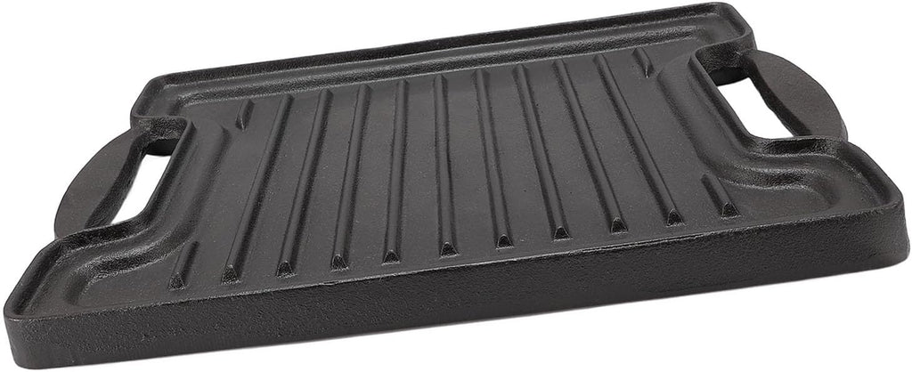 Cast Iron BBQ Grill Plate Rectangular, Thickened Even Heating Griddles for Meats Vegetables - Durable Heat, Multipurpose Cooking, Ideal for Outdoor and Indoor Use