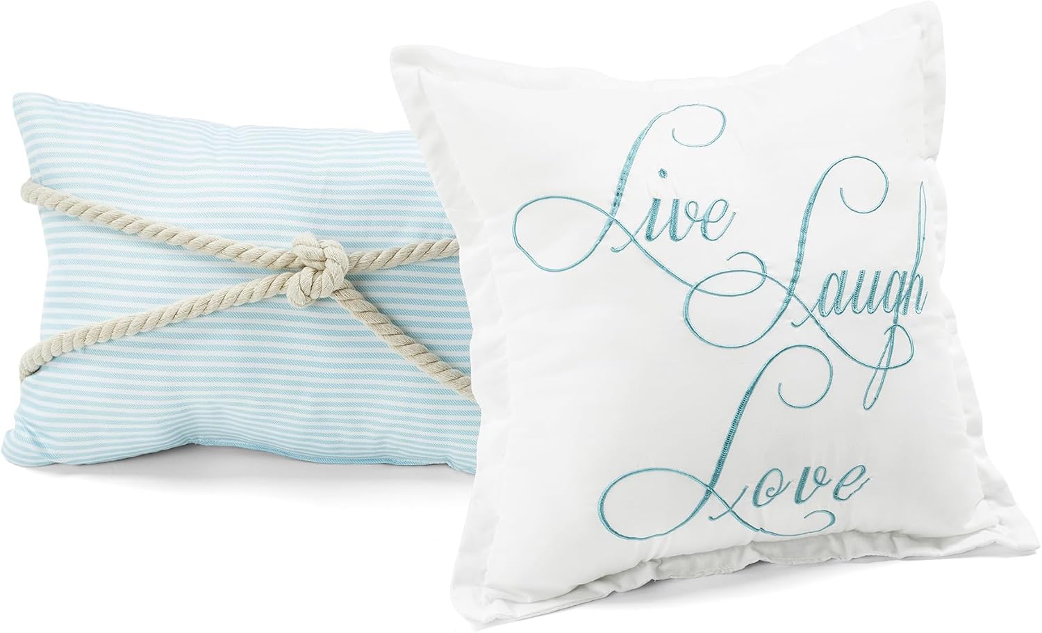 Lush Decor Harbor Life Reversible Quilt Set, 7 Piece Set, Full/ Queen, Blue & Taupe - Blue Quilt Queen Bedding Set - Coastal Decor - Nautical Bedding - Beach House