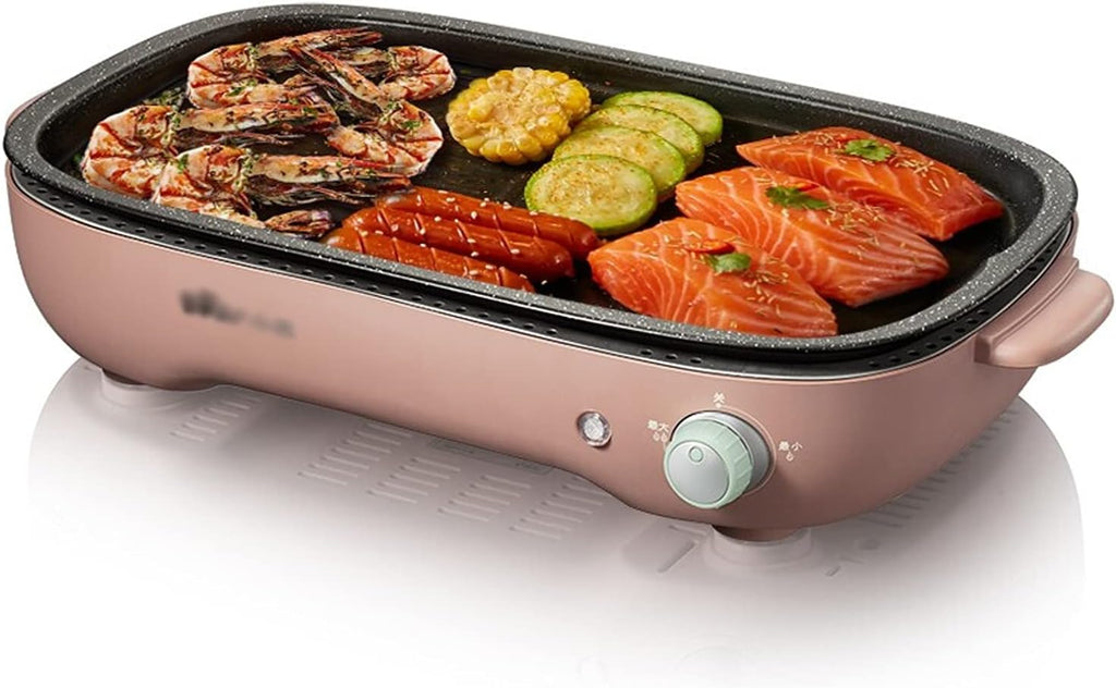 Barbecue Desk Smokeless Indoor Grill 1200W Electric Grill Griddle Removable Non-Stick BBQ Grill Griddle Capacity for 3-5 People Practical Barbecue Tools Tabletop Barbecue
