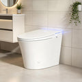 Smart Toilet with Auto Open/Close Lid - Warm Water Bidet, ADA Comfort Height Heated Seat, Dryer, Night Light, Foam Shield, Dual Auto Flush, Foot Sensor, Modern Elongated One-Piece Toilet