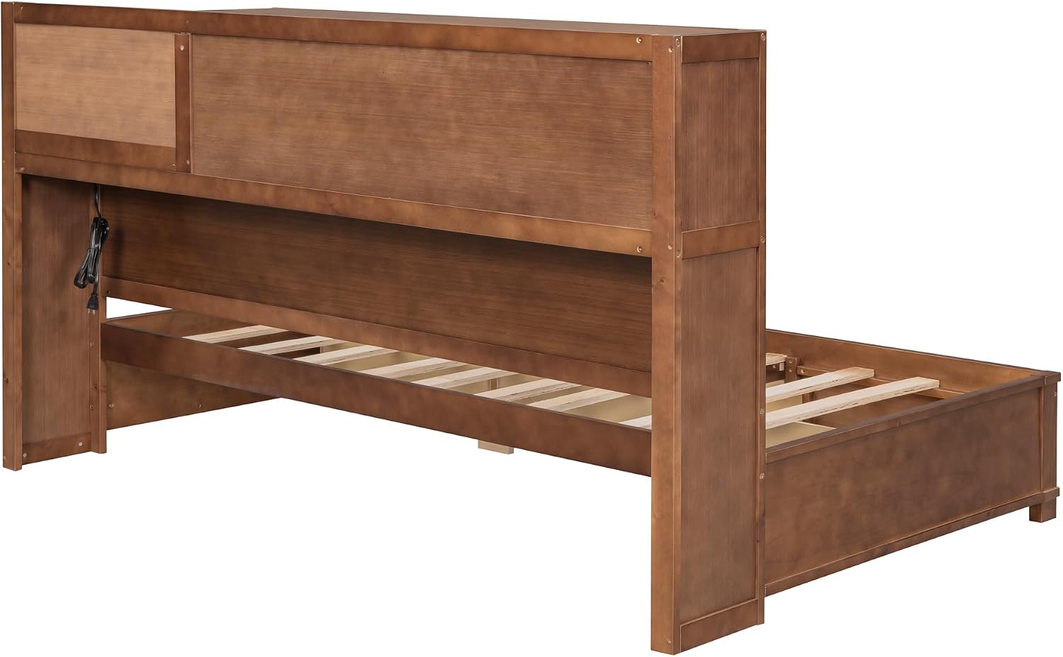Merax Twin Size Wooden Daybed with 3 Storage Drawers,Headboard with Shelf,A Set of Sockets and USB Ports,Brown