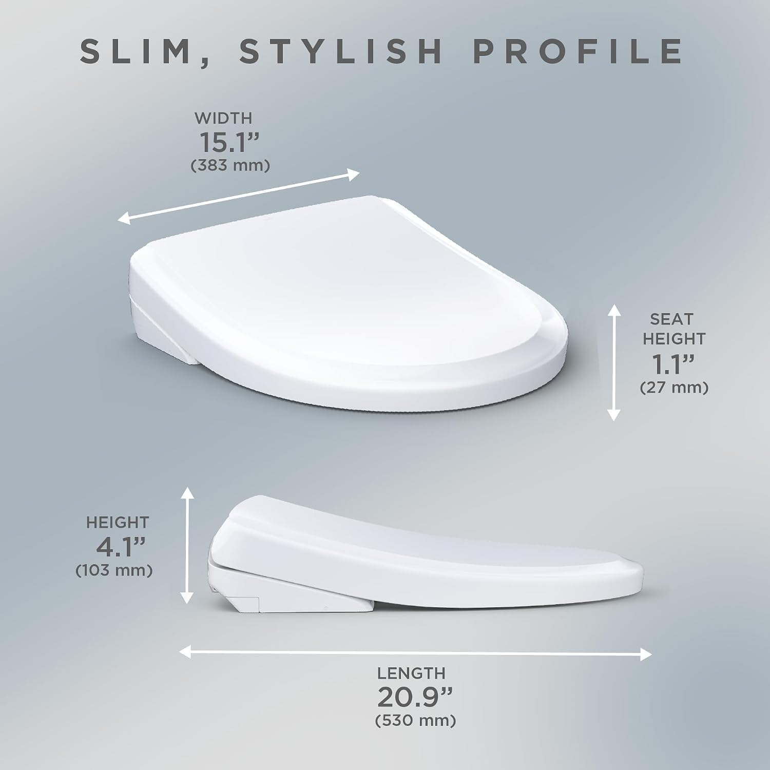TOTO® WASHLET®+ S7A Electronic Bidet Toilet Seat, EWATER+® Bowl and Wand Cleaning, Auto Open and Close Classic Lid, Elongated, Cotton White - SW4734AT40#01