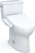 TOTO Drake Two-Piece Elongated 1.6 GPF TORNADO FLUSH Toilet with CEFIONTECT and SoftClose Seat, WASHLET+ Ready, Cotton White - MS776124CSG#01