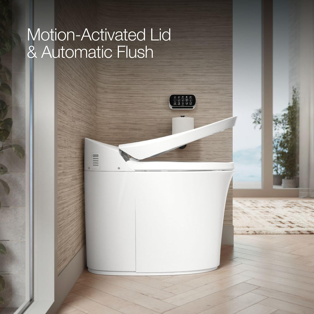 KOHLER K-5401-PA-0 Veil One-Piece Elongated Dual-Flush Intelligent Toilet, Smart Bidet Toilet, White