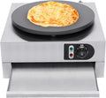Electric Crepe Pancake Maker, 16 Inch Cast Iron Baking Pan Crepe Griddle Electric Crepe Machine Maker, Nonstick Commercial Crepe Maker, Temp. Range 122-572℉ for Crepes, Tortillas, Blintzes