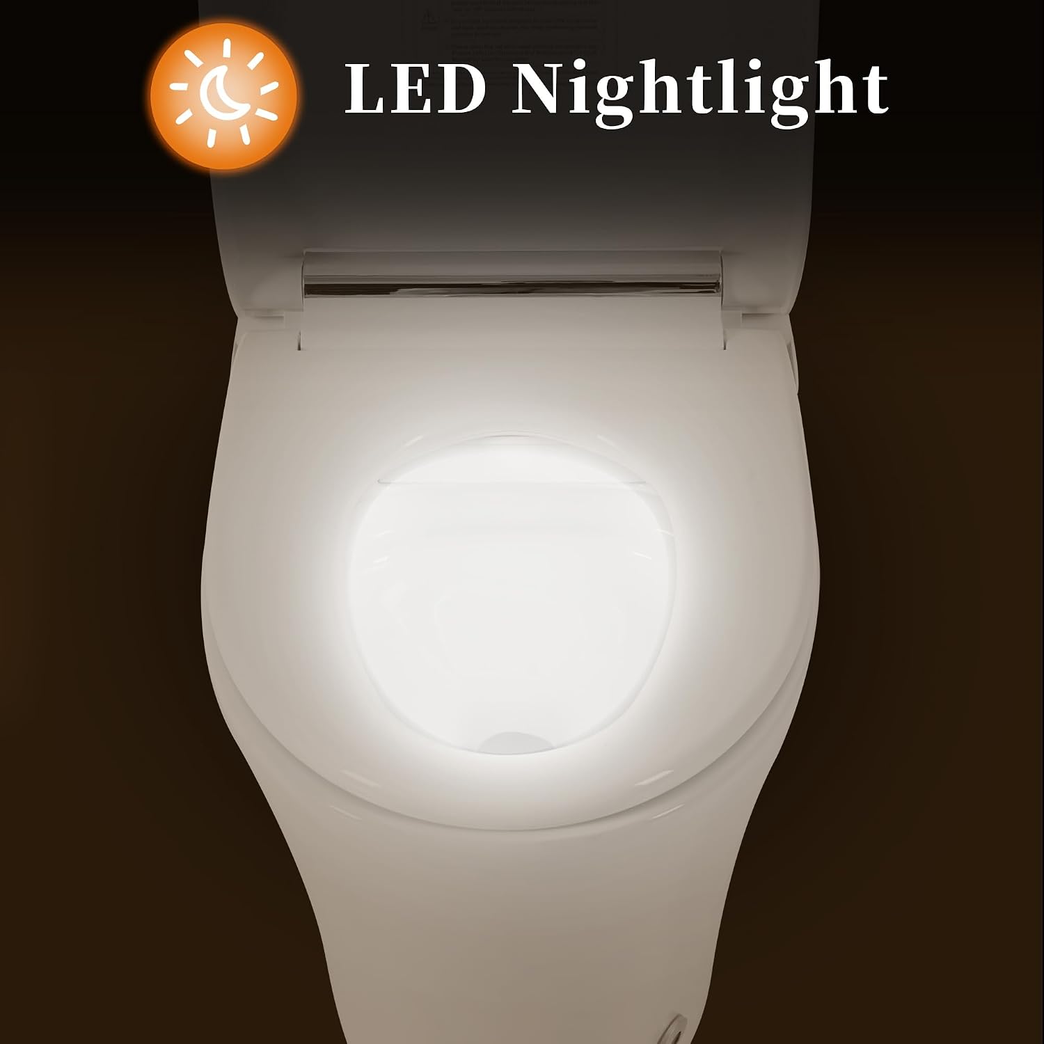Smart Toilet with Adjustable Heated Seat, One-Piece Elongated Ceramic Toilet, Dual Flush 1/1.28 GPF, Auto Flush, Foot Sensor, Knob Control, Soft Night Light, White