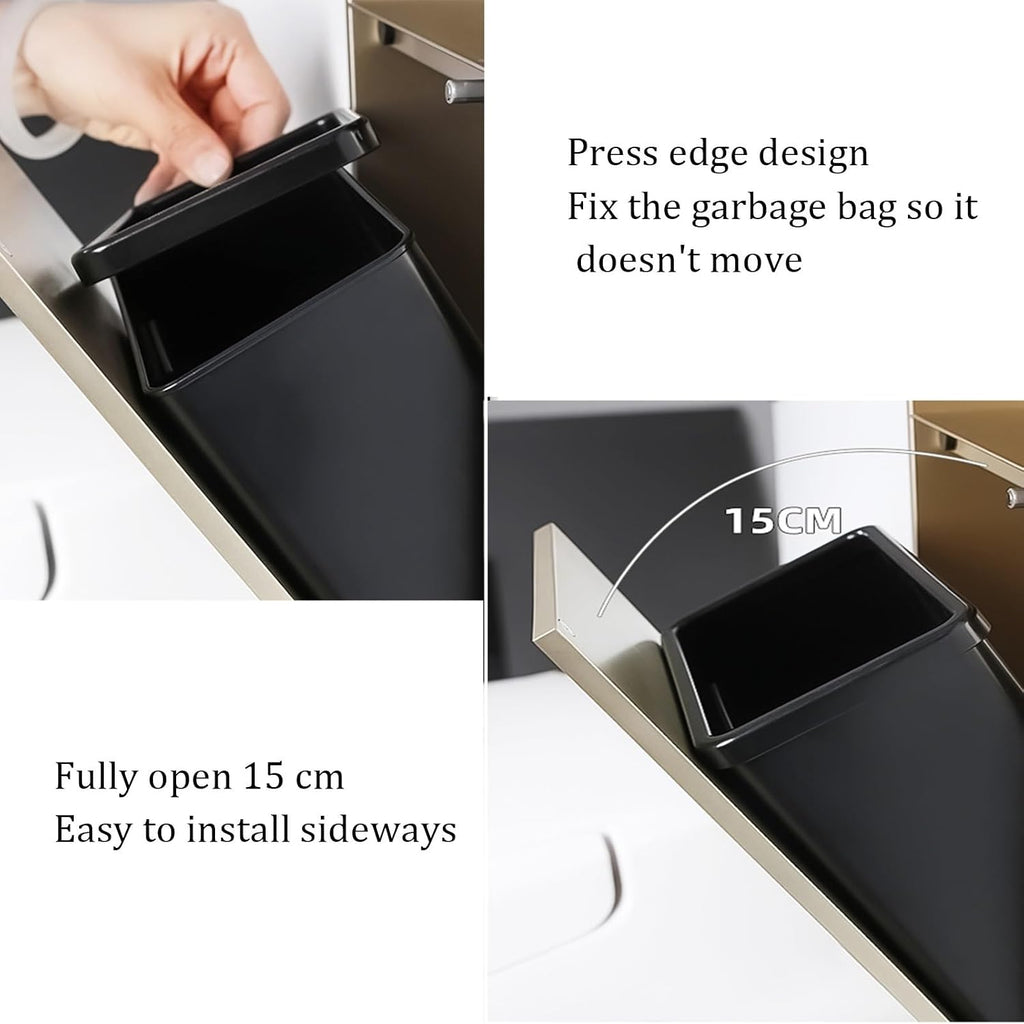 Sleek Modern Stainless Steel Bathroom Accessories Set - Toilet Paper Holder, Shower Caddy, Trash Can, Recessed Brush Holder & Storage Rack - Stylish White Organizer for Clean Spaces