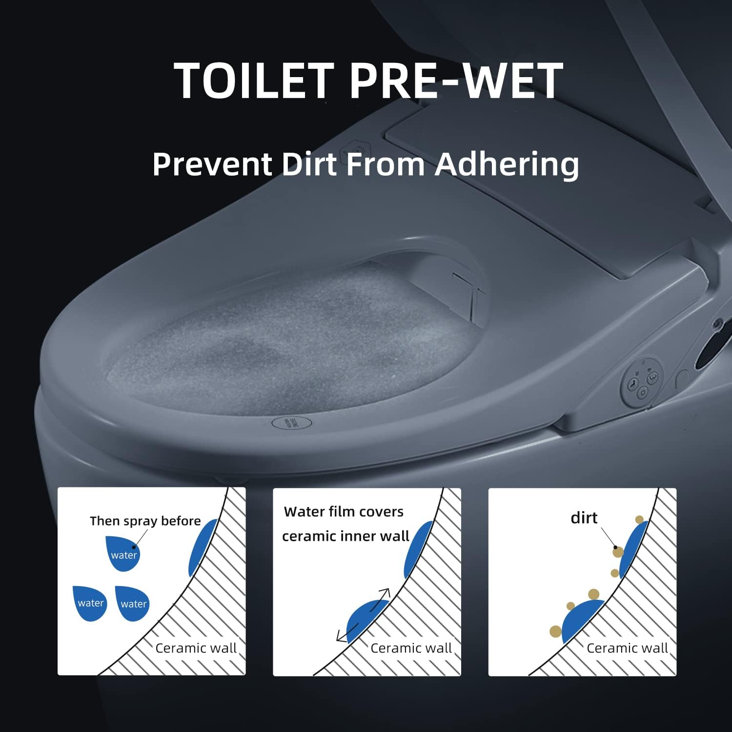 X3 Bidet Toilet Seat, Elongated Smart Toilet Seat with Air Dryer, Bidet Attachment for Toilet Warm Water with Soft Close, Electric Heated Bidet Seat with Self Cleaning Nozzel