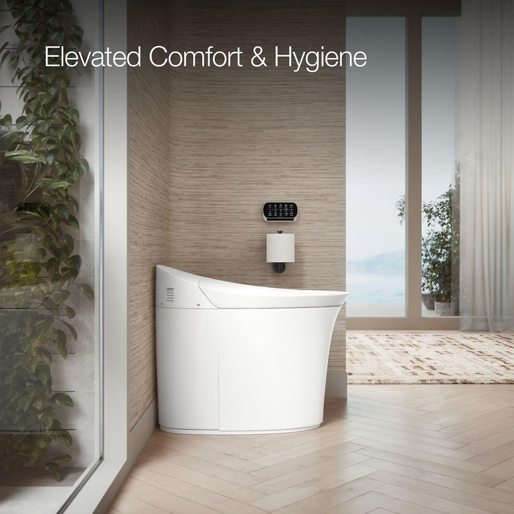 KOHLER K-5401-PA-0 Veil One-Piece Elongated Dual-Flush Intelligent Toilet, Smart Bidet Toilet, White