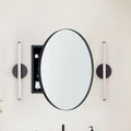 Surface Mount Black Round Circle Bathroom Medicine Cabinet with Mirror Circlular Shaped Stainless Steel Metal Framed Medicine Cabinets Bathroom Cabinet with Mirror 24'' Diameter