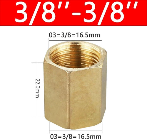 10/50Pcs Female Thread Brass Pipe Fittings Hex Nut Rod Connector 1/8 1/4 3/8 1/2 3/4 Inch Coupling For Water Fuel Gas(03-03,10 pcs)