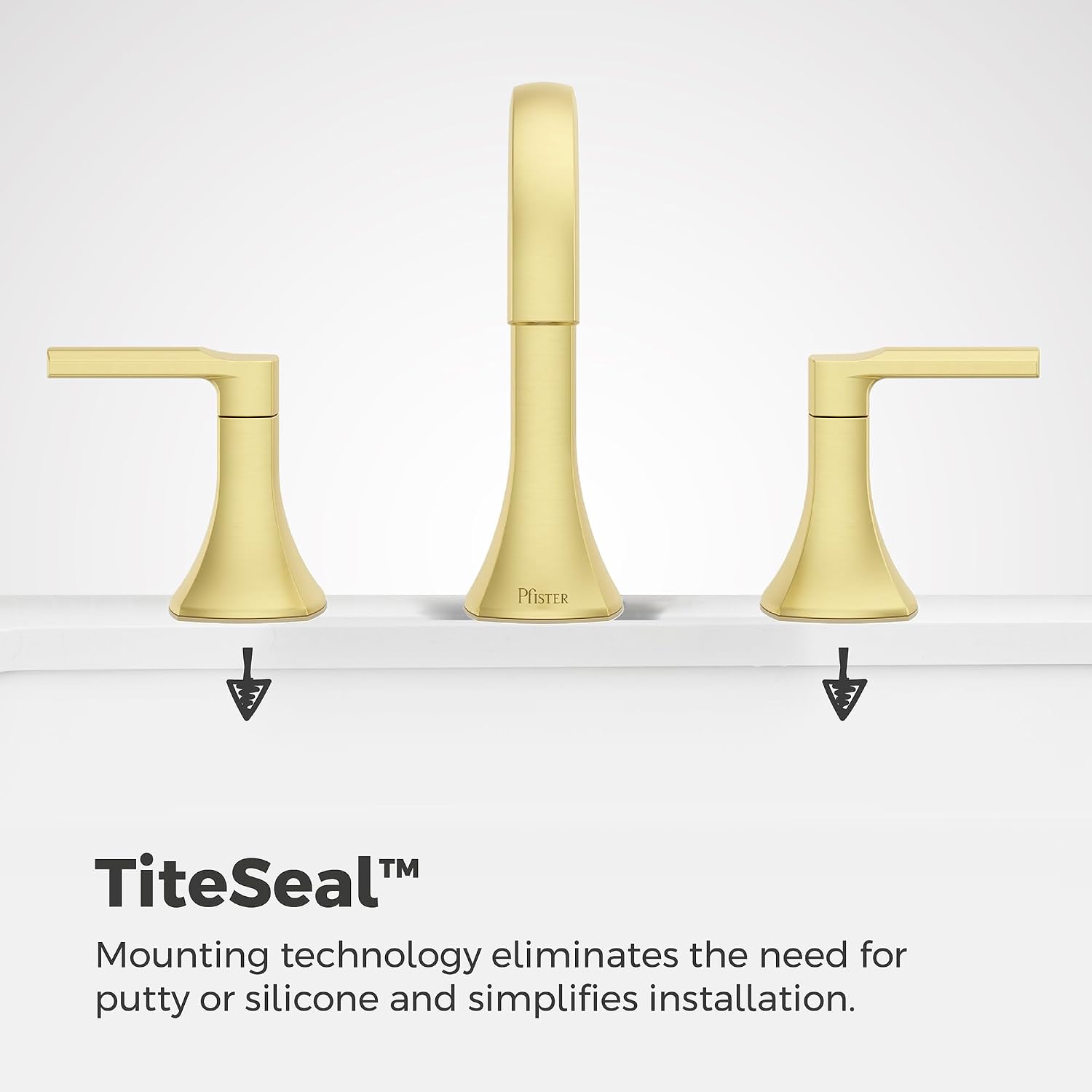 Pfister Vaneri 8 in Widespread Bathroom Sink Faucet 3 Hole 2 Handle Brushed Gold Vanity Faucet with Push & Seal Drain NSF Certified Water Efficient TiteSeal LF049VRIBG