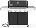 Weber Genesis E-415 Natural Gas Grill for Outdoor Cooking, 4 Burners, Black – Porcelain-Enameled Cast-Iron Grates & PureBlu Burners