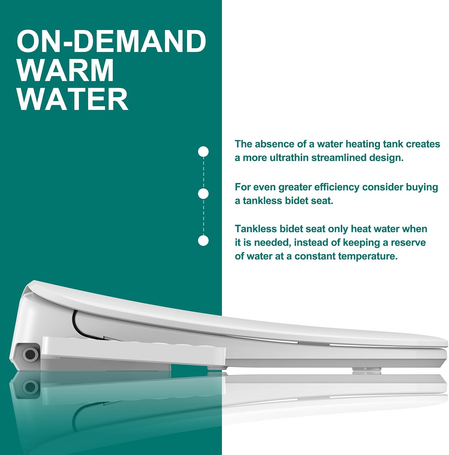Aquatiz Elongated Smart Toilet Seat, Electronic Heated Toilet Seat, Self-Cleaning Nozzle, Temperature Controlled Wash, Air Dryer, Deodorizer, LED Light, Multi-mode Wash, (Panel Control)