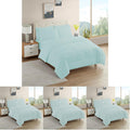 Sweet Home Collection 7 Piece Comforter Set Bag Solid Color All Season Soft Down Alternative Blanket & Luxurious Microfiber Bed Sheets, Aqua, Twin (Pack of 4)