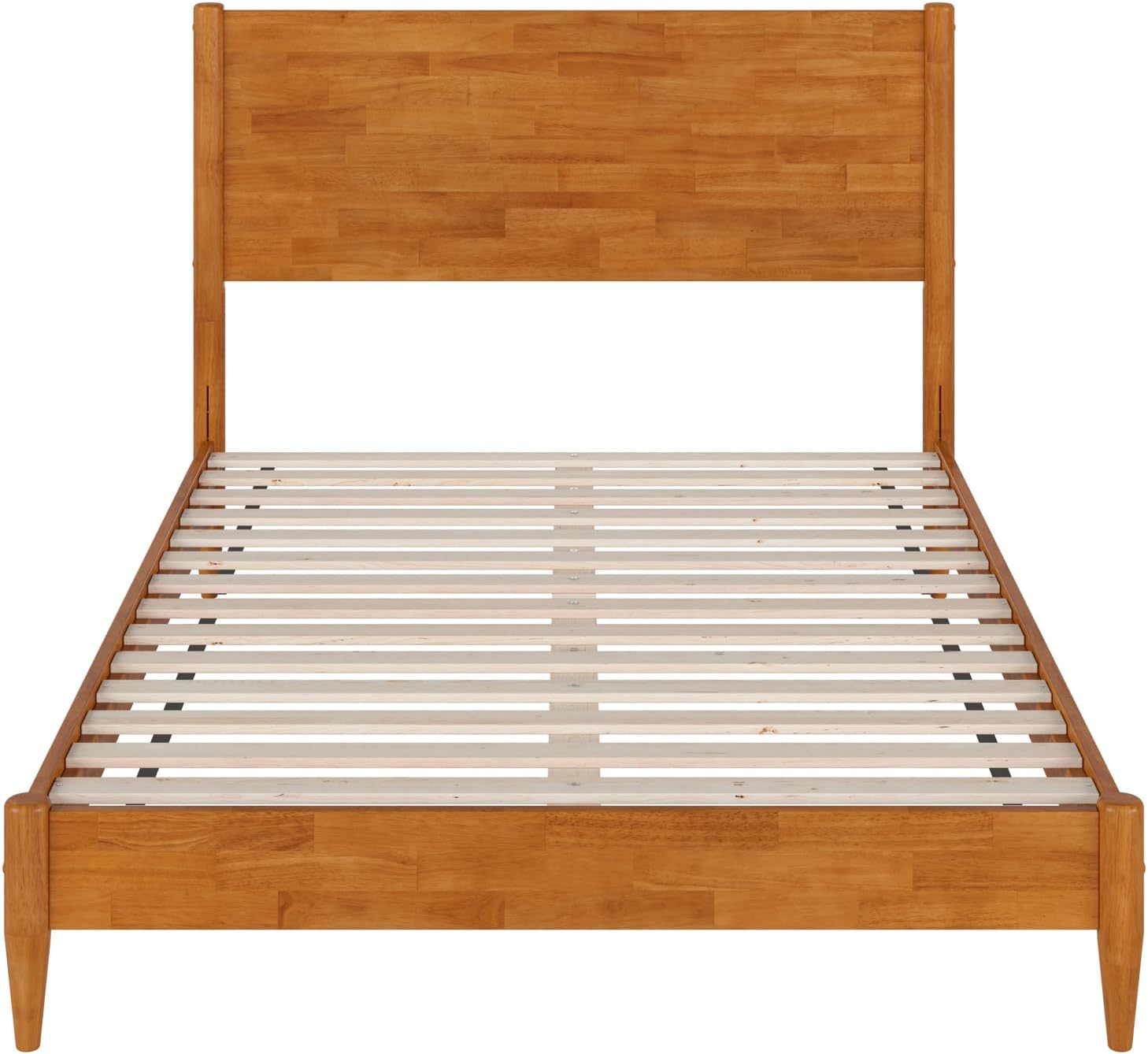 AFI, Pasadena Full Solid Wood Low Profile Platform Bed, Light Toffee