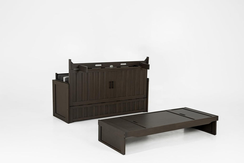 NIGHT & DAY Furniture Murphy Cube Cabinet Bed (Fluted Stonewash)