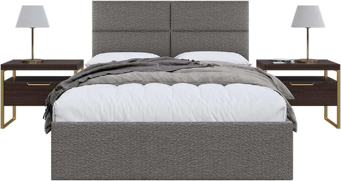 Vänt Upholstered Wall Panels - Queen/Full Size Wall Mounted Headboards - Boucle Grey - Set of 4 Panels (Each Individual Panel 30'x11.5')