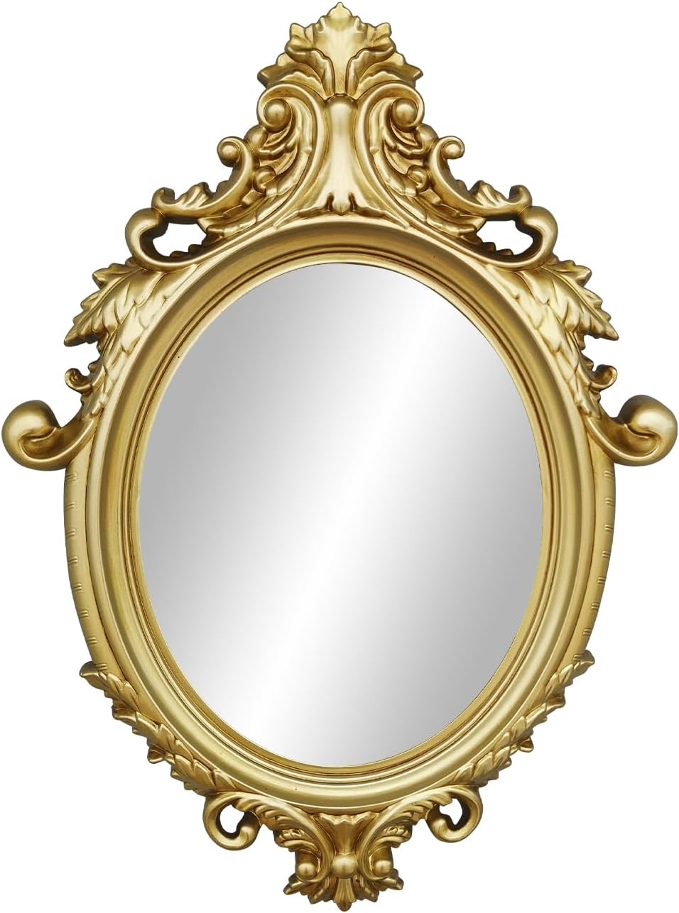 23X32 Inch Gold Vintage Oval Bathroom Mirror, Antique Oval Wall Mounted Vanity Mirror for Living Room Decor