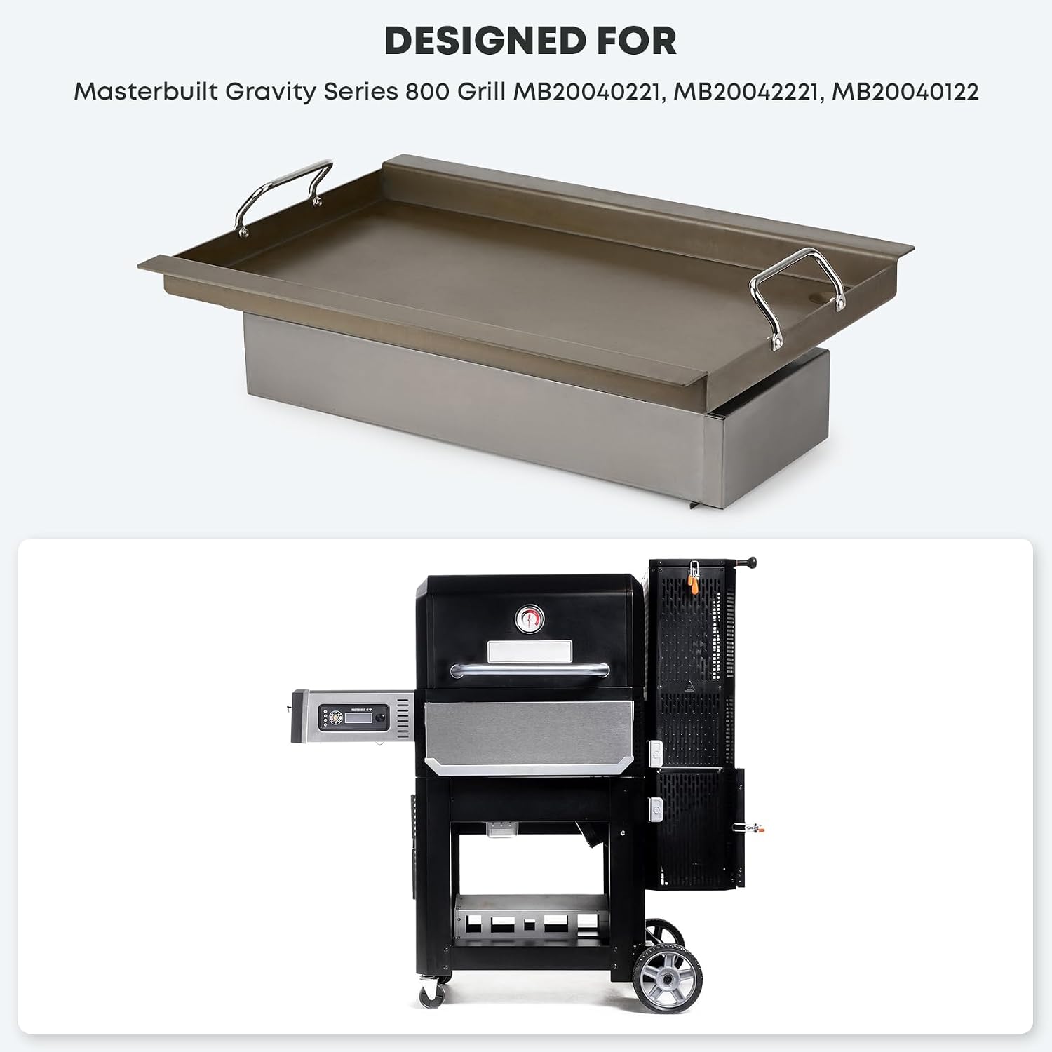 Stanbroil Griddle Insert with Heat Manifold Kit, Flat Top Griddle Accessory for Masterbuilt Gravity Series 800 Grill and Smoker MB20040122 MB20040221