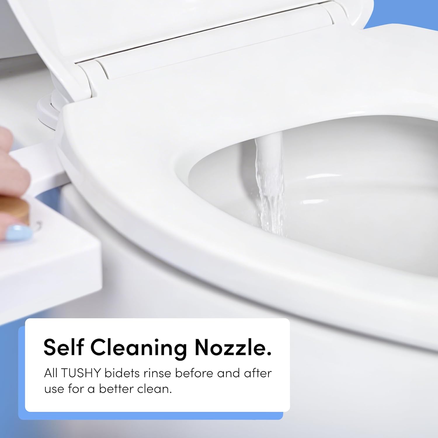 TUSHY Spa Self-Cleaning Warm Water Toilet Bidet Attachment. Adjustable Nozzle, Angle & Pressure. Easy DIY Home Install, Requires Sink Access for Optional Warm Water Control. (Biscuit/Brushed Nickel)