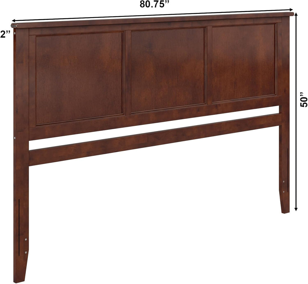 AFI, Madison King Solid Wood Panel Headboard, Walnut