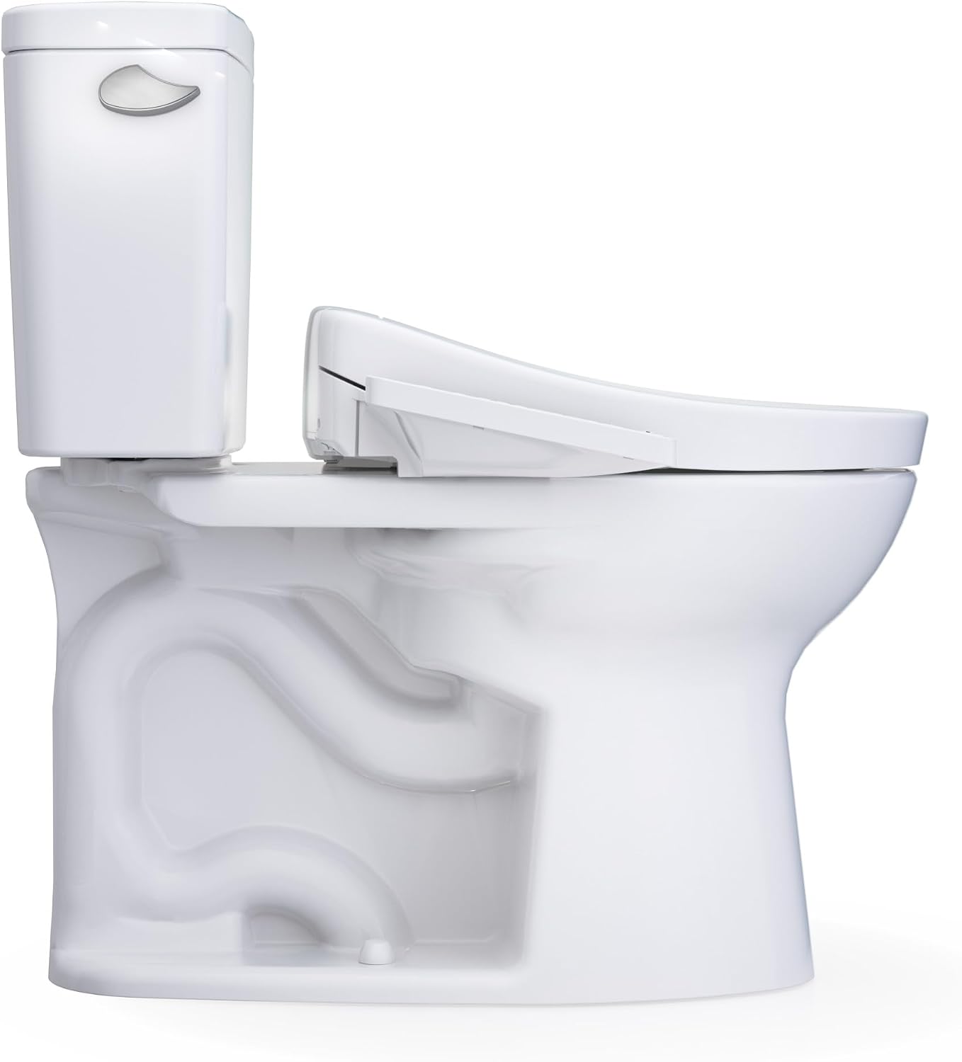 TOTO® Drake® WASHLET®+ Two-Piece Elongated 1.28 GPF TORNADO FLUSH® Toilet with S2 Bidet Seat, Cotton White - MW7763346CEG#01