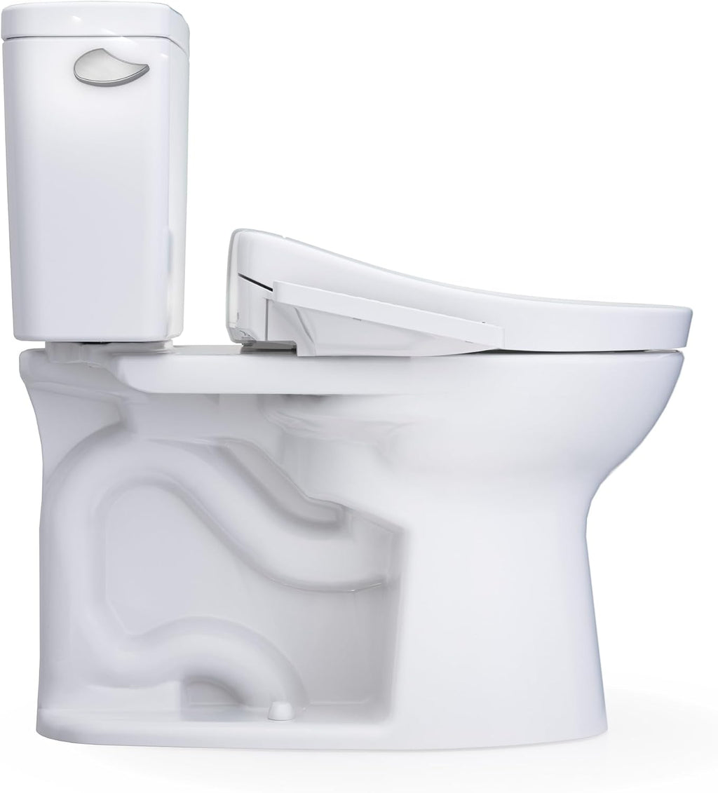 TOTO® Drake® WASHLET®+ Two-Piece Elongated 1.6 GPF Universal Height TORNADO FLUSH® Toilet with S5 Bidet Seat, 10 Inch Rough-In, Cotton White - MW7763446CSFG.10#01