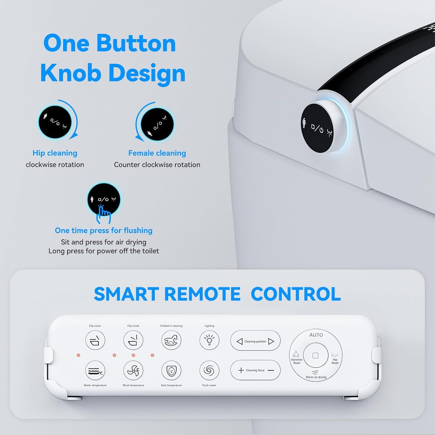 Smart Toilet with Bidet Built In, Heated Seat, Auto Open/Close & Dual Auto Flush, Tankless Elongated Bidet Toilet with Warm Water Wash, Air Dryer, Foot Sensor, LED Display & Backup Flush
