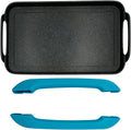 Marble Nonstick Double Griddle for all Stove Tops, 19 x 11.5, Cast Aluminum, Flat Surface - Jade Handles