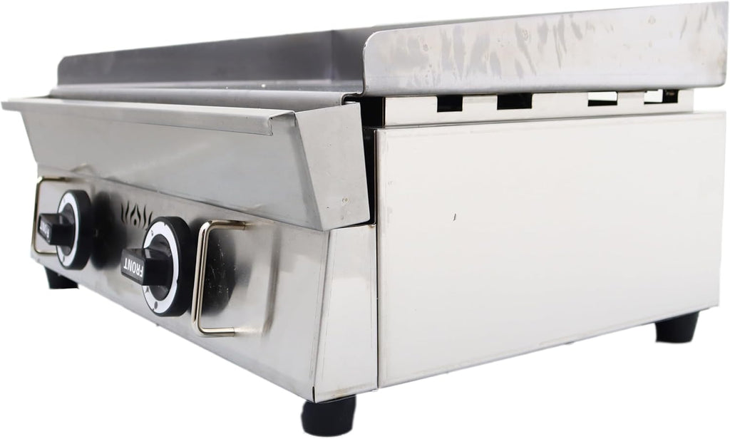Commercial Griddle Countertop Griddle LPG Gas Grill Griddle Outdoor Flat Top Grill Griddle 2800Pa with Low Pressure Valve Adjustable Temperature 122°F-572°F (21.26x13.39in Hotplate)