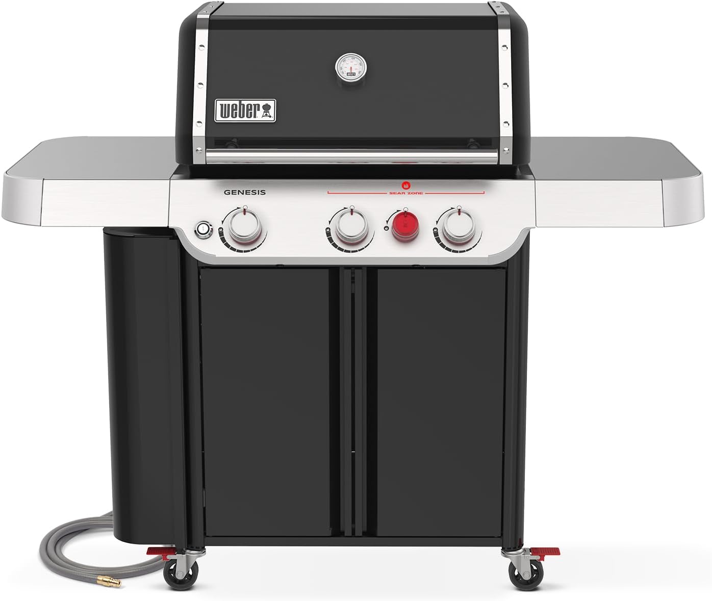 Weber Genesis E-330 Natural Gas Grill for Outdoor Cooking, 3 Burners, Black – Porcelain-Enameled Cast-Iron Grates, PureBlu Burners & Sear Zone