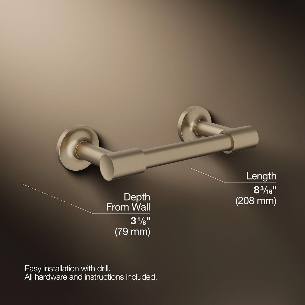 KOHLER 14377-BV Purist® Pivoting Toilet Paper Holder, Vibrant Brushed Bronze