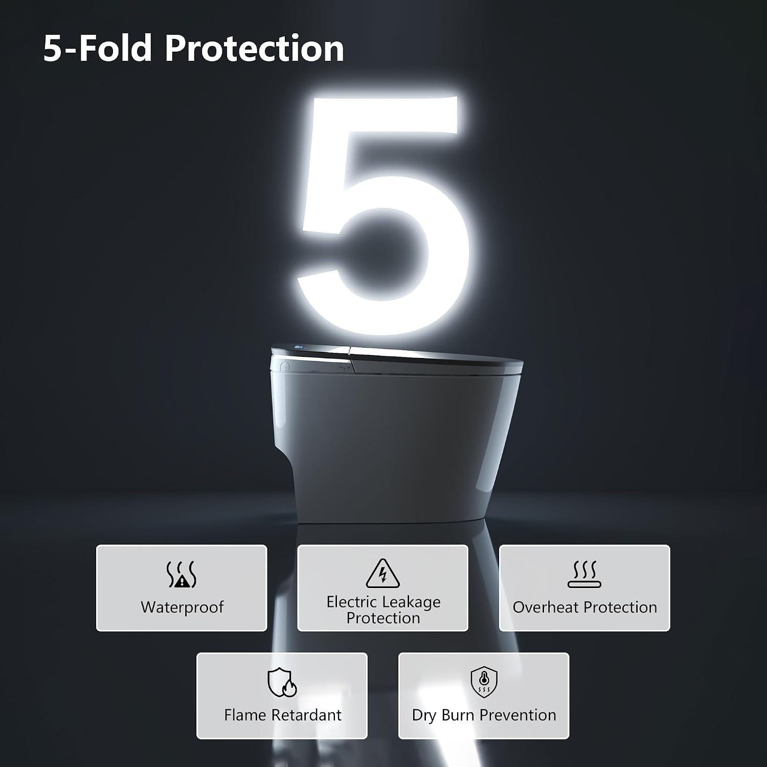 DeerValley Smart Toilet with Bidet Built in, Voice Control, Spa Wash, Auto Open/Close, Pump Assisted, Water Filter, Foam Shield, Dryer, Deodorization, ADA Height Japanese One-Piece Toilet for Bathroom
