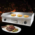 Commercial Electric Griddle, 3000W Countertop Flat Top Grill Dual Control Heavy Duty Stainless Steel Teppanyaki Griddle with Adjustable Temp Control 122°F-572°F 28.6'x15.7'(NO PLUG)