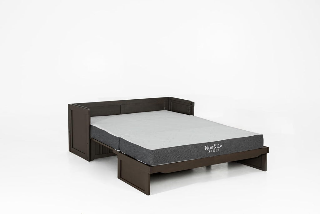 NIGHT & DAY Furniture Murphy Cube Cabinet Bed (Fluted Stonewash)