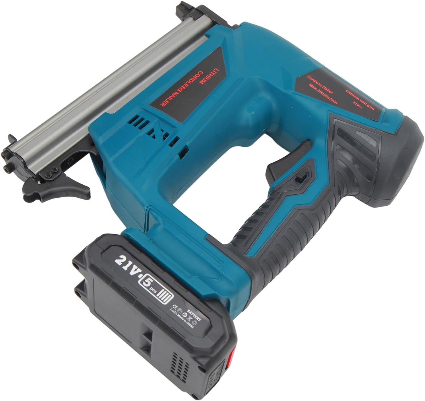 YWBL-WH Electric Brad Nailer 100 Nail Capacity Staple Lithium Nail for Woodworking Projects (US Plug 100‑220V)