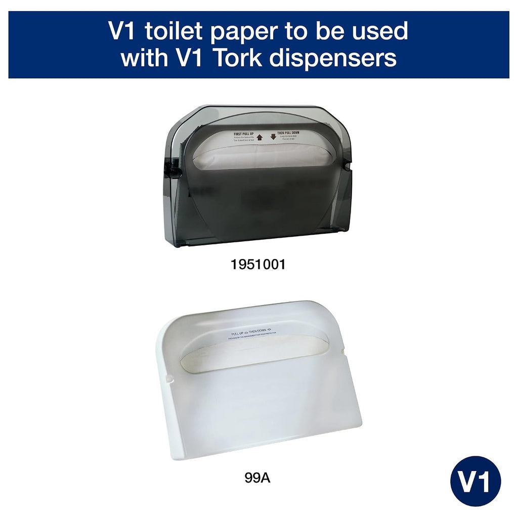 Tork Toilet Seat Cover White V1, Universal, 1/2 Fold, 20 x 250 Covers, TC0020