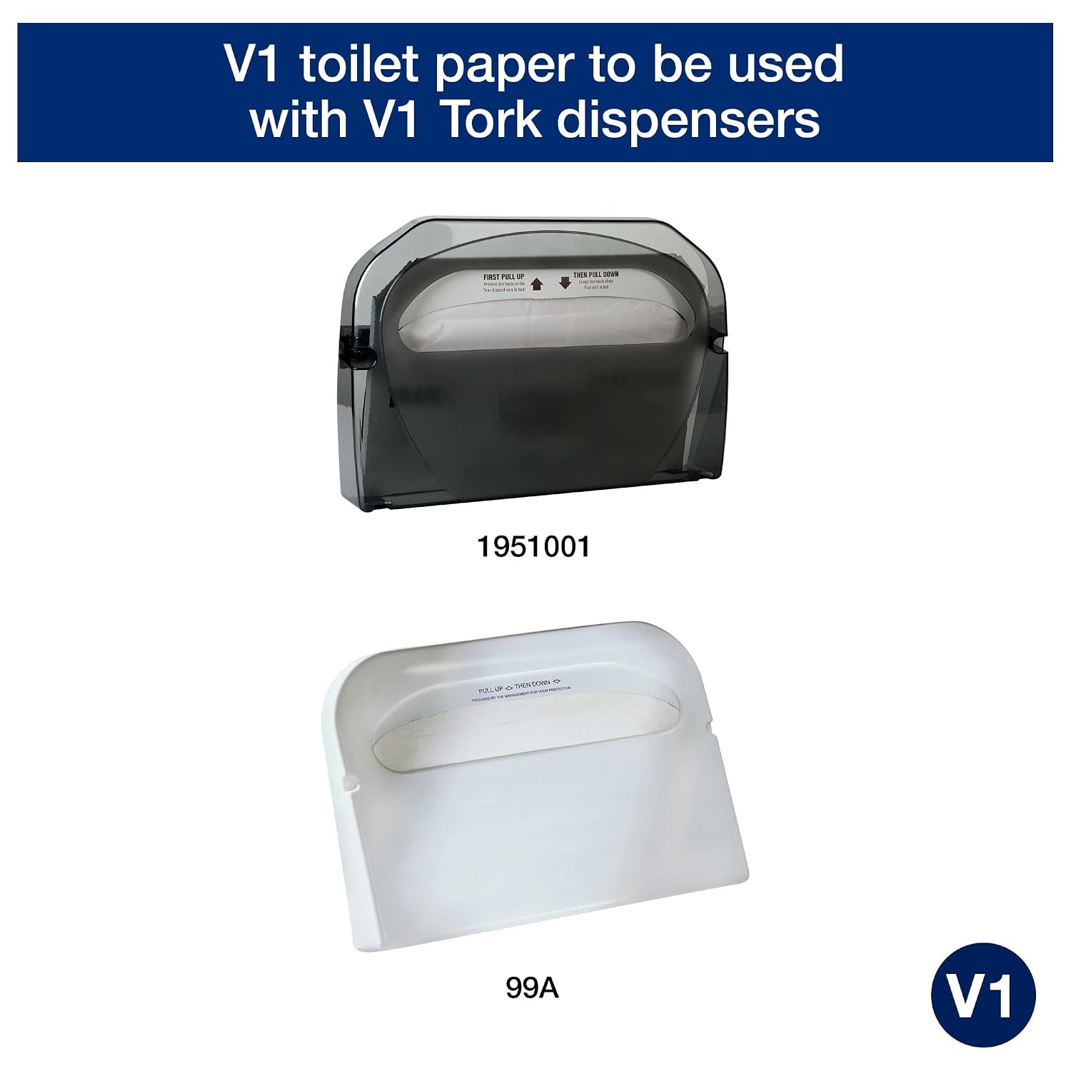 Tork Toilet Seat Cover White V1, Universal, 1/2 Fold, 20 x 250 Covers, TC0020
