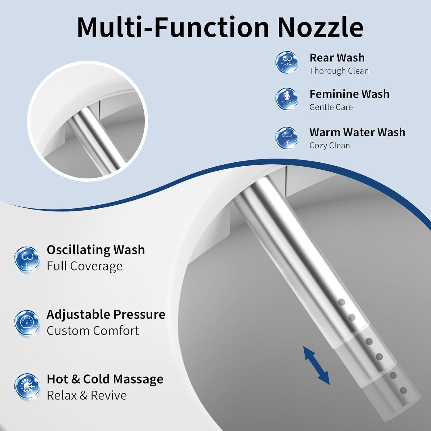 Smart Bidet Toilet Seat Elongated, Electric Heated Seat Instant Warm Water&Air Dryer, Soft Close Lid Night Light, Remote Control No Water Pressure Limit, Energy Saving Mode for Men Women Kids