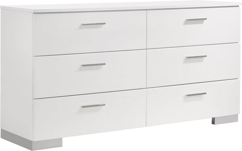 Coaster Home Furnishings Felicity 5-Piece California King Bedroom Set White High Gloss 203511KW-S5