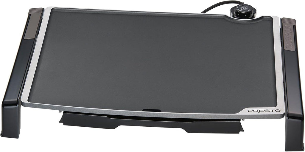 Presto 07023, Cool-touch electric Griddle/Warmer Plus & 19' X 15' 07073 Electric Tilt-N-fold Griddle, 19', Black