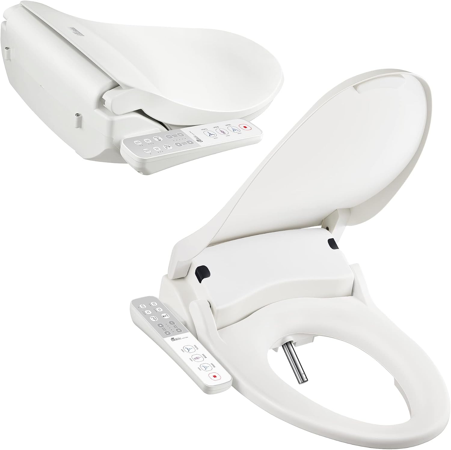 Bio Bidet Slim ONE Smart Toilet Seat in Elongated White with Stainless Steel Self-Cleaning Nozzle, Nightlight, Turbo Wash, Oscillating, and Fusion Warm Water