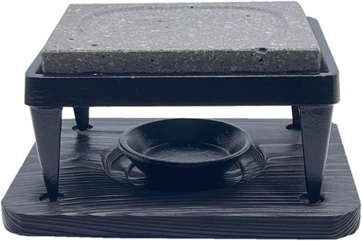 Japanese Smokeless Grilling Stone - Ishiyaki Konro Grill - Hot Stone Plate for Indoor Grilling - 6 x 7 x 4.25 in