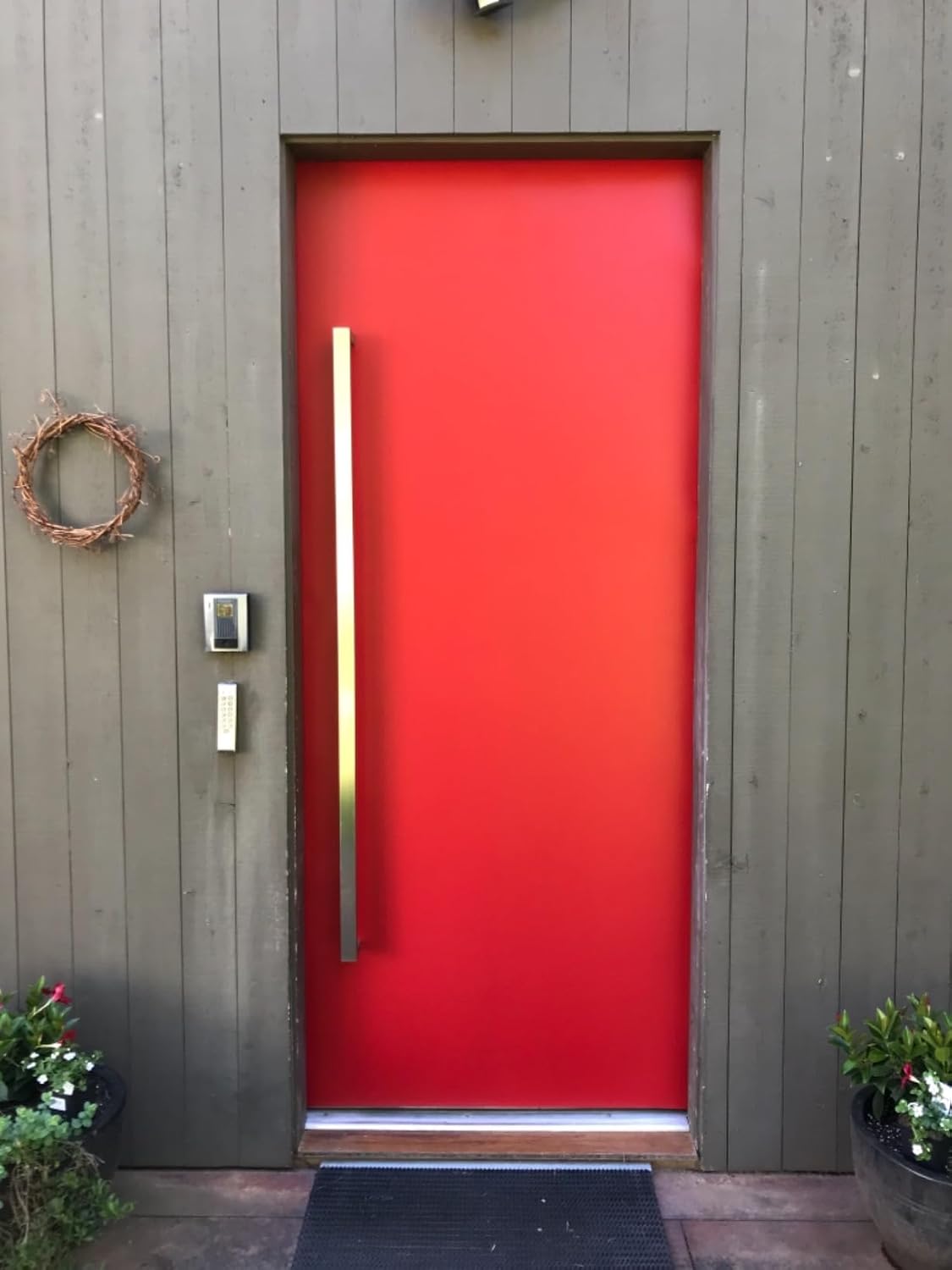 Ranbo Squared-Shaped/Rectangle 71' Large Push Pull Door Handle, Back to Back,1762mm (69 3/8 inch), 1.2 mm 304 Stainless Steel, for Barn Front Wood Shower Commercial Entrance Door,Brushed Nickel