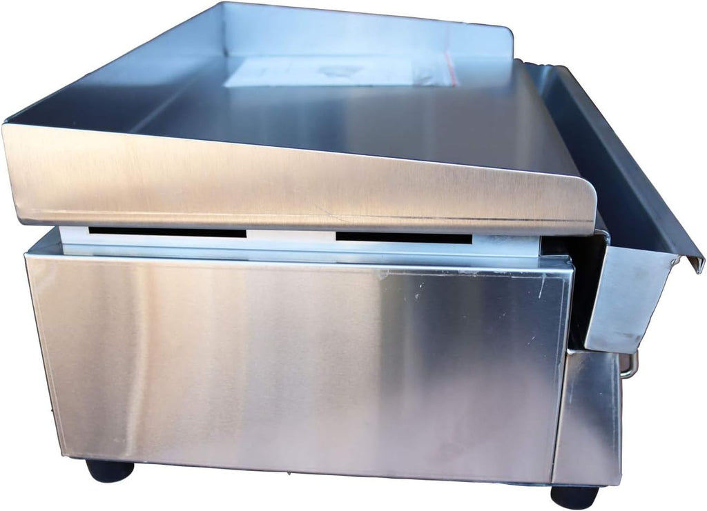 Commercial Griddle Countertop Griddle LPG Gas Grill Griddle Outdoor Flat Top Grill Griddle 2800Pa with Low Pressure Valve Adjustable Temperature 122°F-572°F (21.26x13.39in Hotplate)